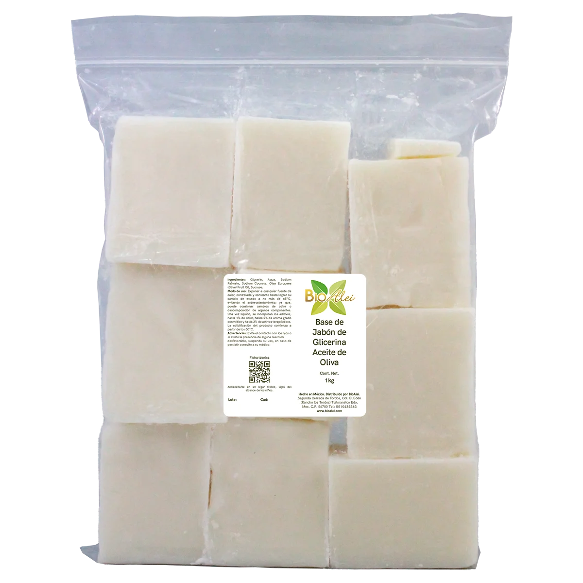 BASE DE JABON 100% ACEITE DE OLIVA 1 KG
