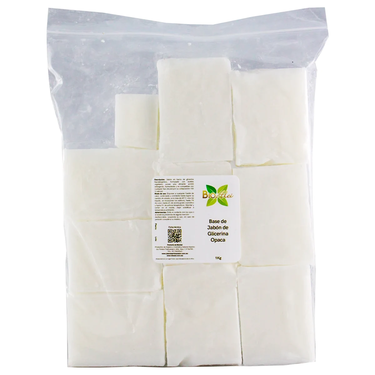 BASE DE JABON DE GLICERINA OPACA ORGANICA 1 KG