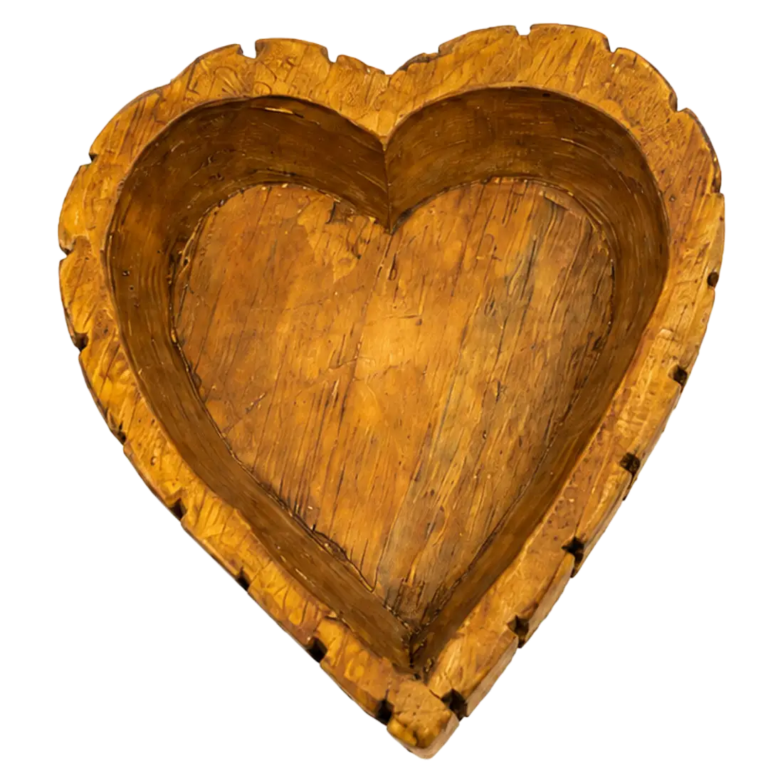 CUENCO DE MADERA ARTESANAL CORAZON GRABADO