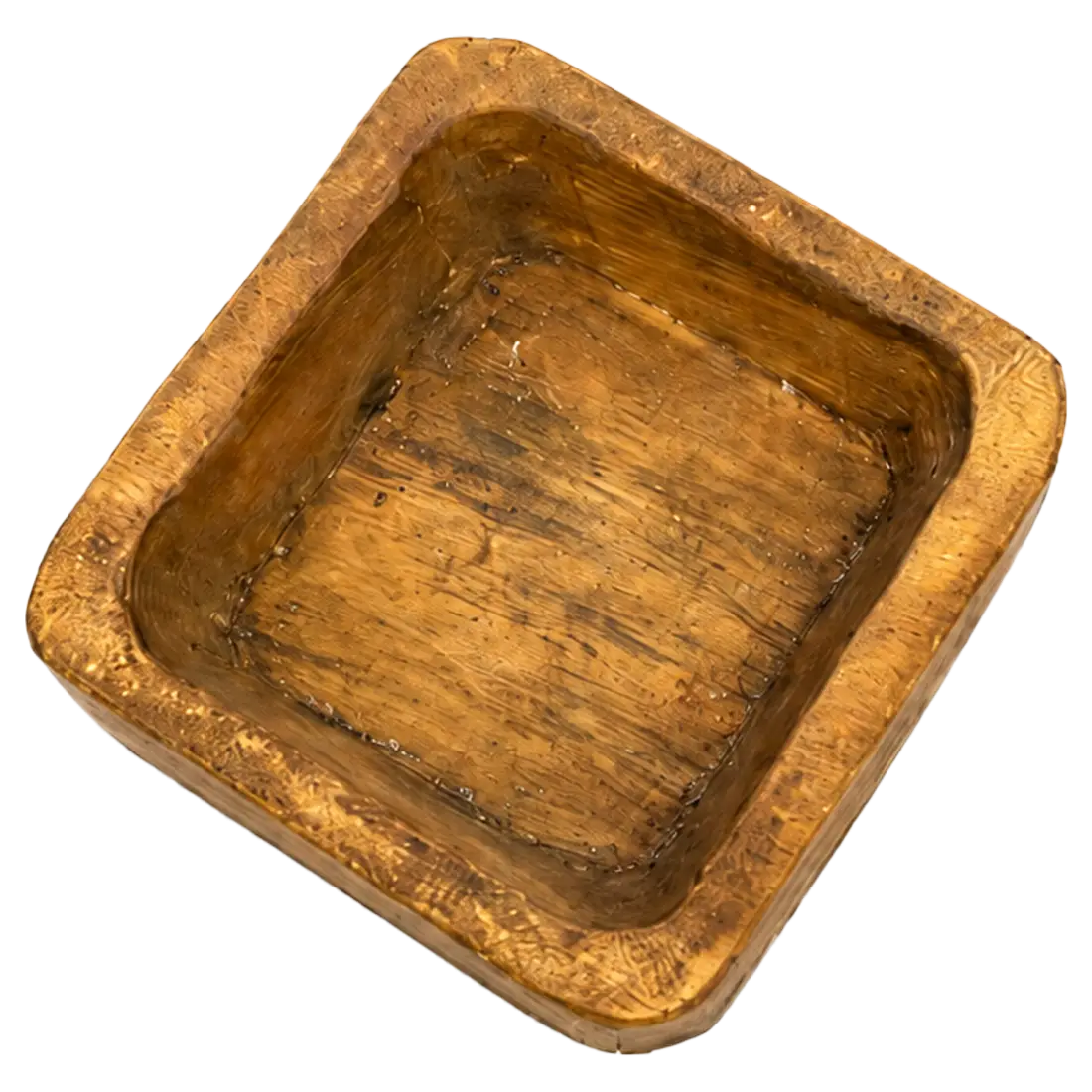 CUENCO DE MADERA ARTESANAL CUADRADA