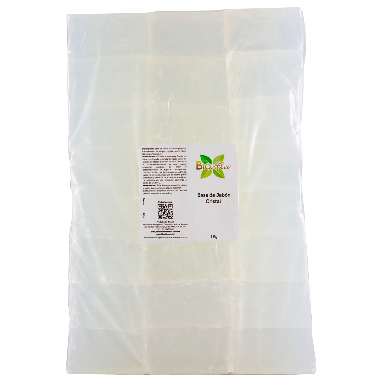 BASE DE JABON CRISTAL 1KG (A PARTIR DE 75KG SE ENTREGA EN CAJAS DE 8KG)