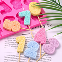Molde de números con forma de rosas para cumpleaños.
