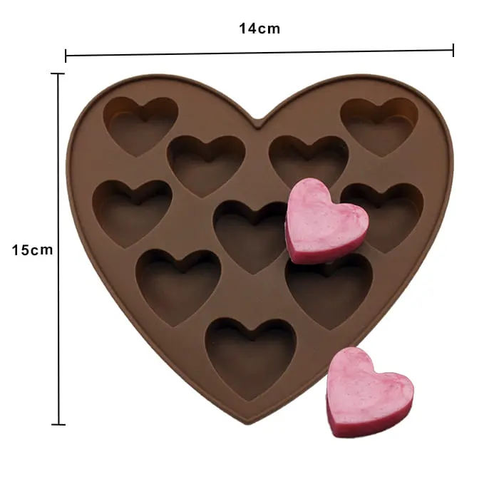 MOLDE DE SILICON 10 CORAZONES
