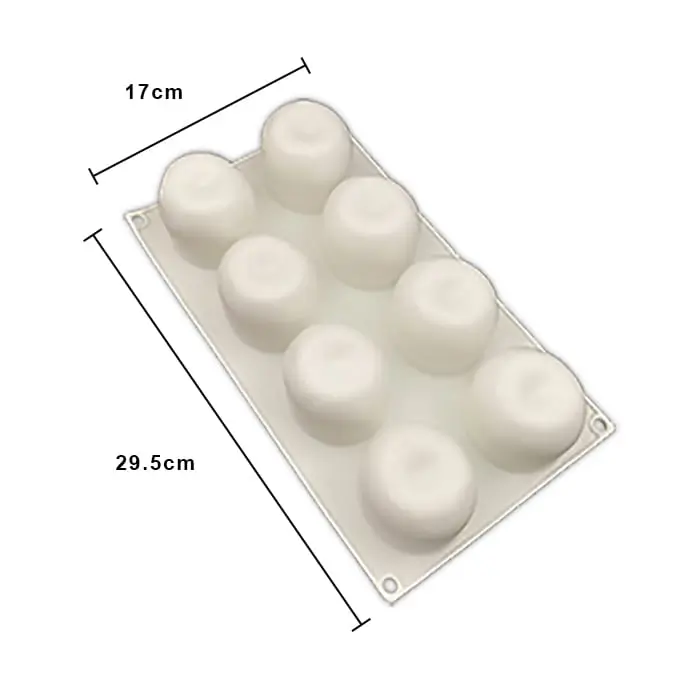 MOLDE DE SILICON 8 MANZANAS 3D (6CM X 5.4CM Y 4.5 ALTO)