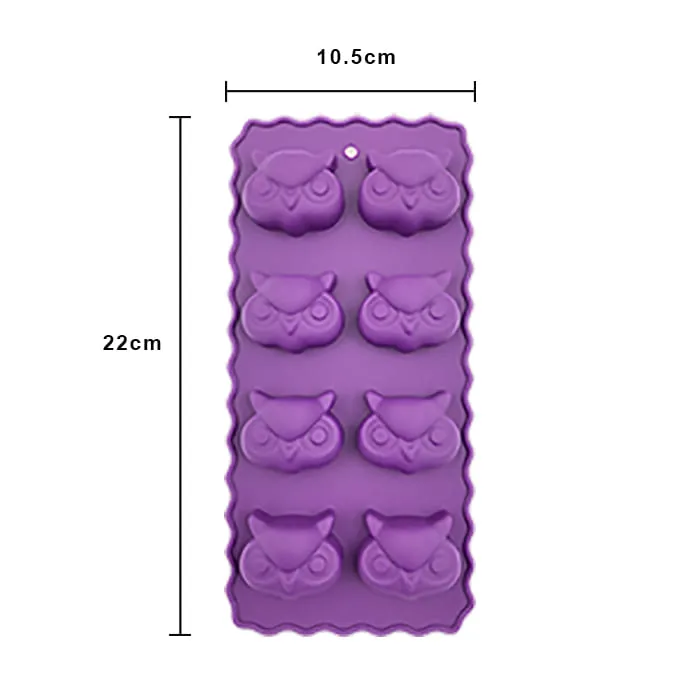 MOLDE DE SILICON BUHO 8 CARAS (4CMX3CM)