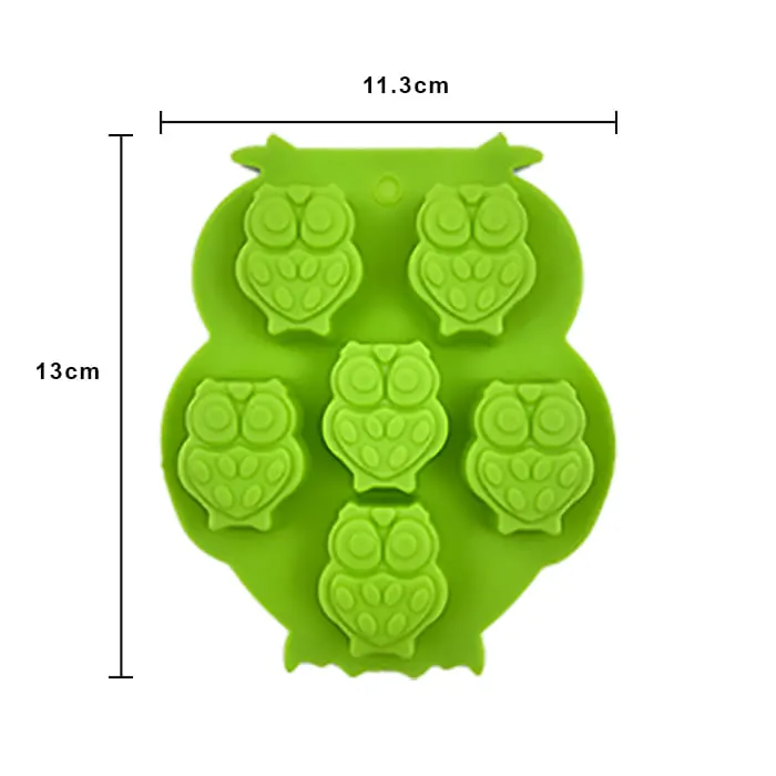 MOLDE DE SILICON BUHOS 6 MODELO (3.3CM X 3CM)