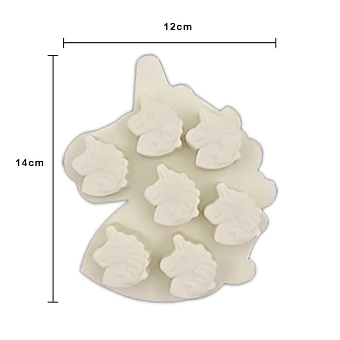 MOLDE DE SILICON CABEZA DE UNICORNIO 7 VACIADOS
