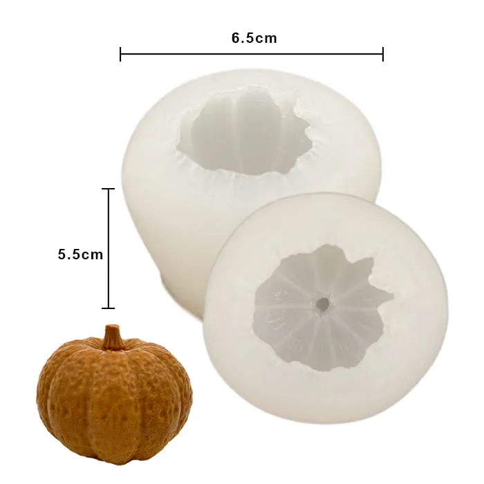 MOLDE DE SILICON CALABAZA 3D GRANDE 6*6*4.5 CM