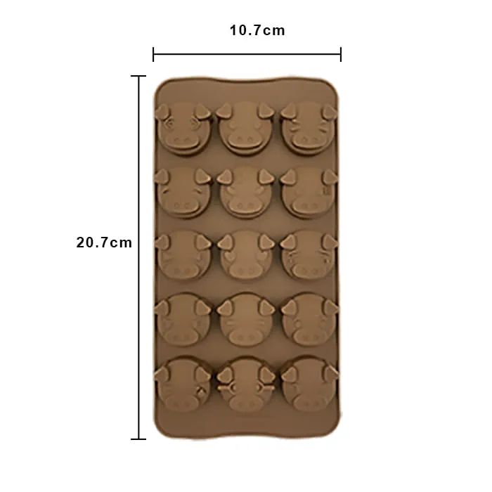 MOLDE DE SILICON COCHINITOS EMOJIS 15