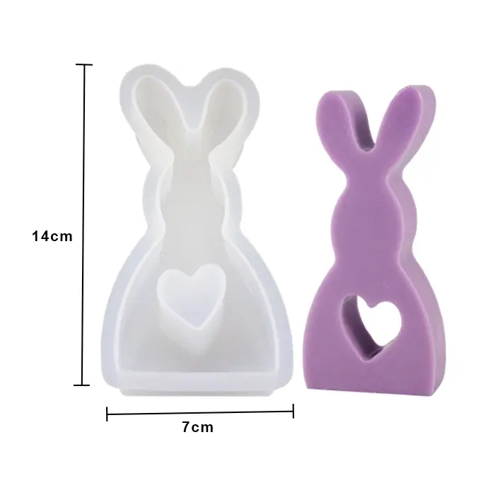 MOLDE DE SILICON CONEJO PLANO PASCUA (13.9 X 7CM)