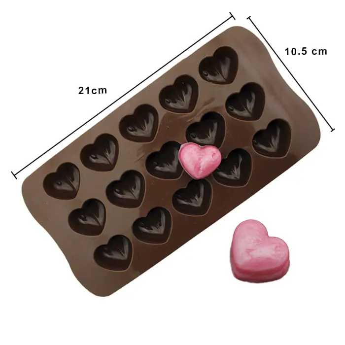 MOLDE DE SILICON CORAZONES M 12 PZ