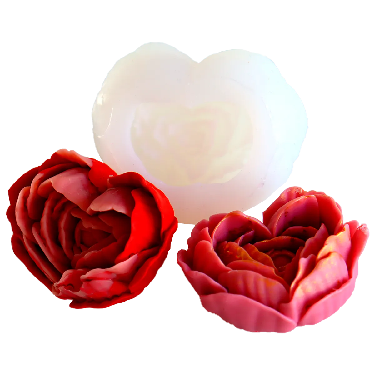MOLDE DE SILICON FLOR CORAZON PARA VELA