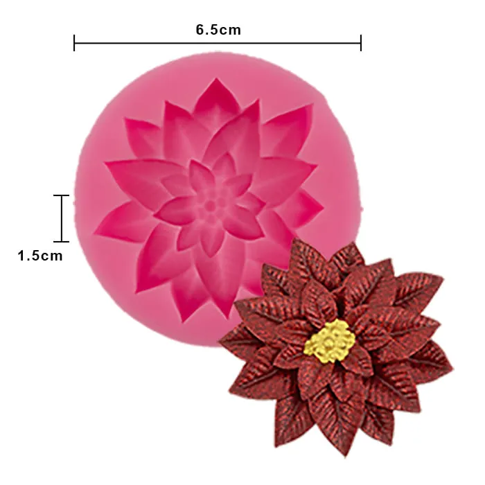MOLDE DE SILICON NOCHEBUENA(MEDIANA FLOR)
