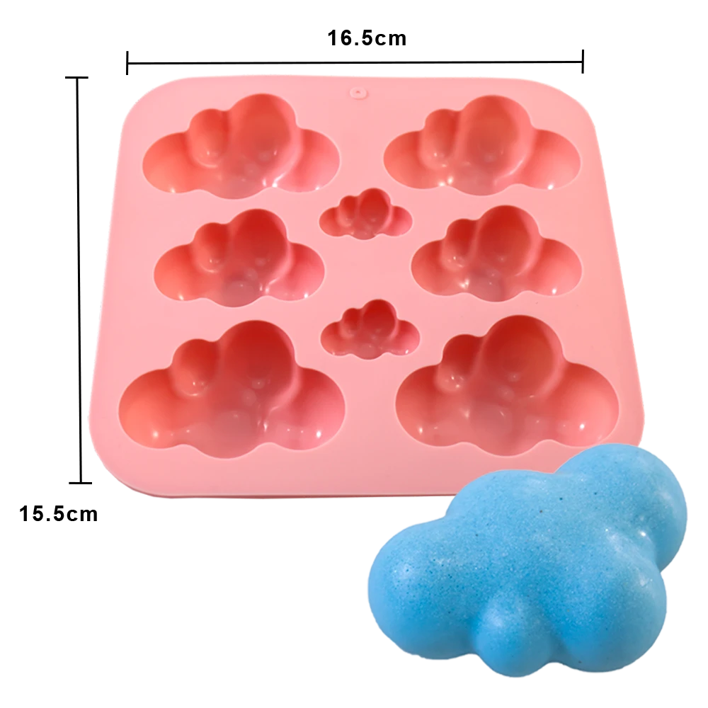 MOLDE DE SILICON NUBES 8 VELA & JABON