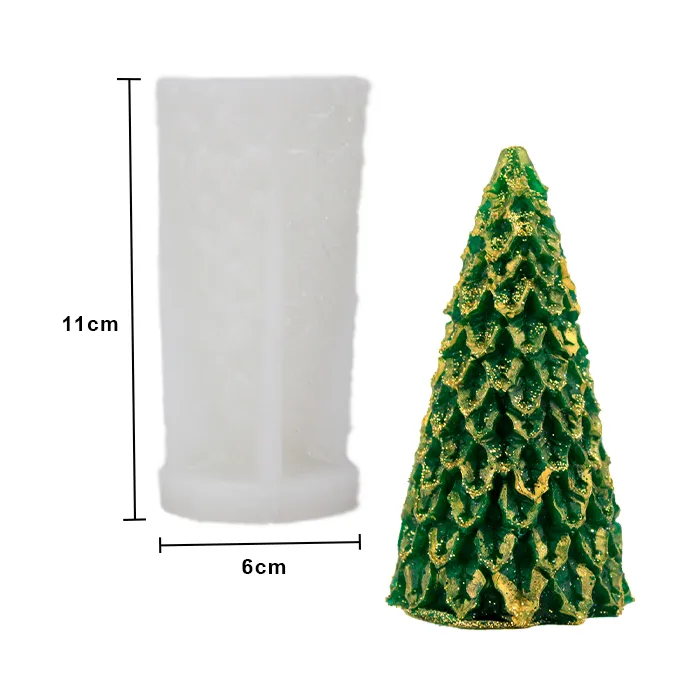 MOLDE DE SILICON PINO DE NAVIDAD 3D