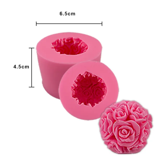 MOLDE DE SILICON RAMO DE ROSAS 6 CM