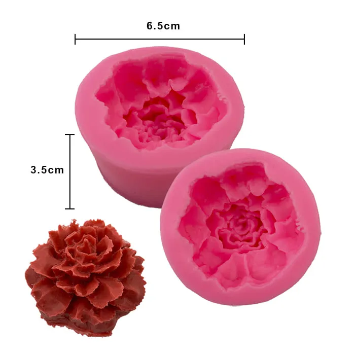 MOLDE DE SILICON ROSA ABIERTA 6 CM