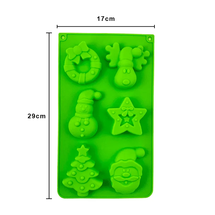 MOLDE SILICON 6 VACIADOS NAVIDEÑOS