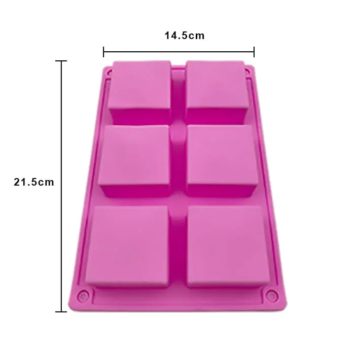 MOLDE SILICON CUADRADO 6 PZAS