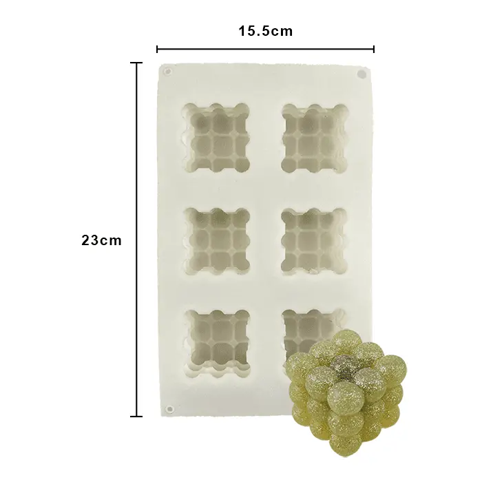 MOLDE SILICON CUBO 3D ESFERAS