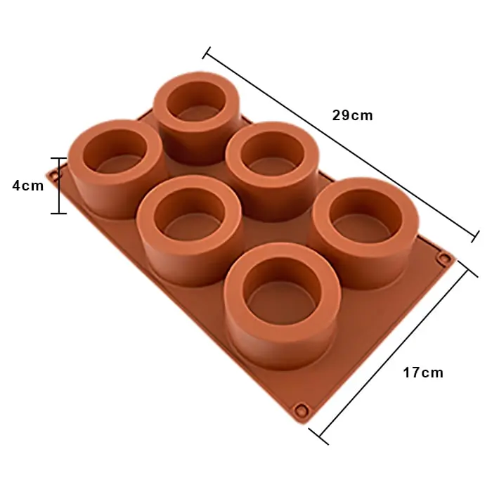 MOLDE SILICON MACETA CIRCULAR 6 VACIADOS (7.2 CM X 4 CM)