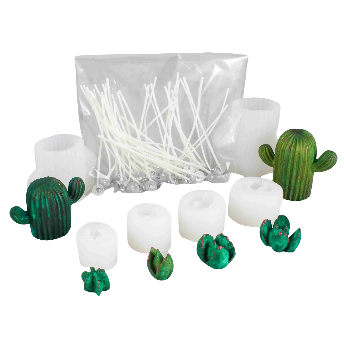 MOLDES DE SILICON TERRARIO 12 SUCULENTAS