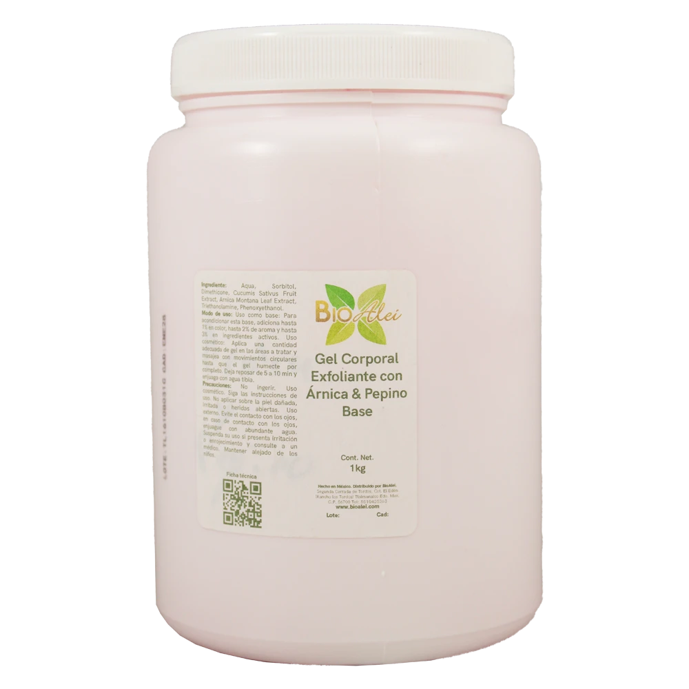 GEL CORPORAL EXFOLIANTE CON ÁRNICA & PEPINO (BASE) 1 KG