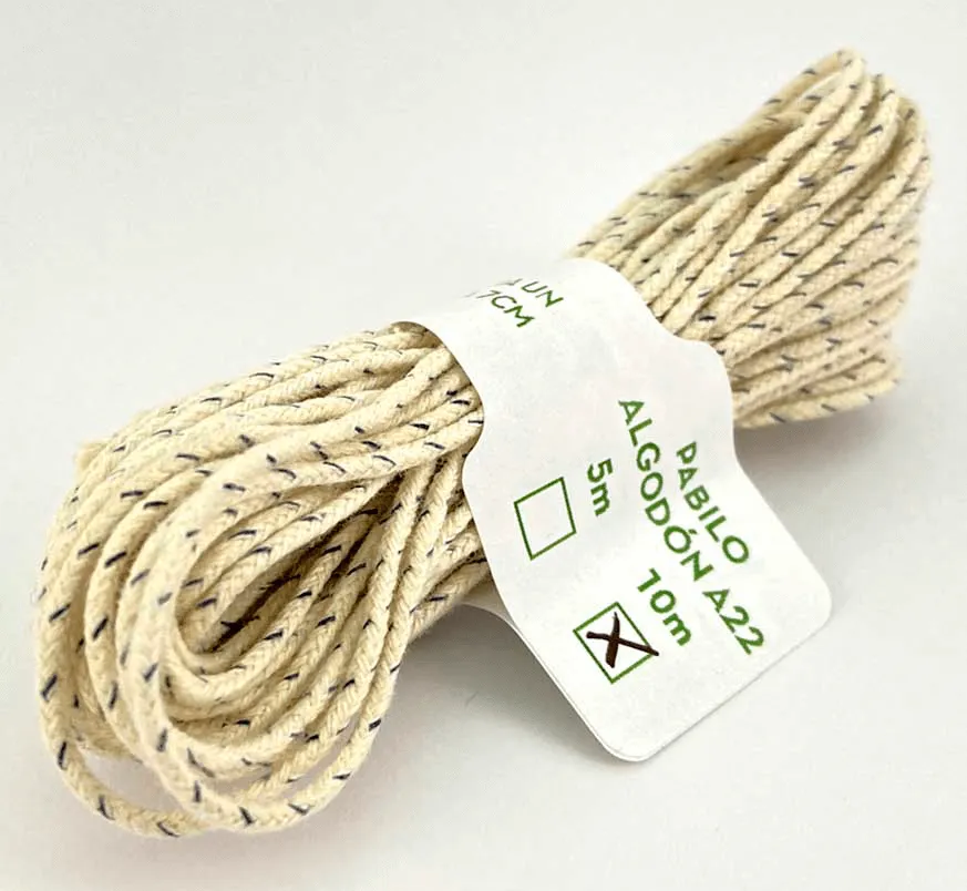 PABILO ALGODÓN A22 - (HASTA 7CM DIÁMETRO)